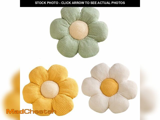 Lot 74-14274333 - XIAIJIA 3 Pcs Flower Pillow Flowers Shaped Pillows Cushion Decorative Daisy Pillow for Bed Cute Thro...