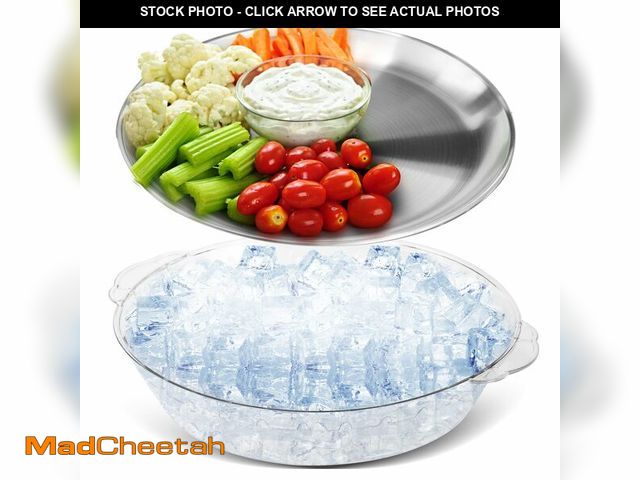 Lot 74-14264825 - Baderke 1 Set 11.8" Chilled Serving Tray for Parties with Compartments Ice Chilled Party Platter Cha...