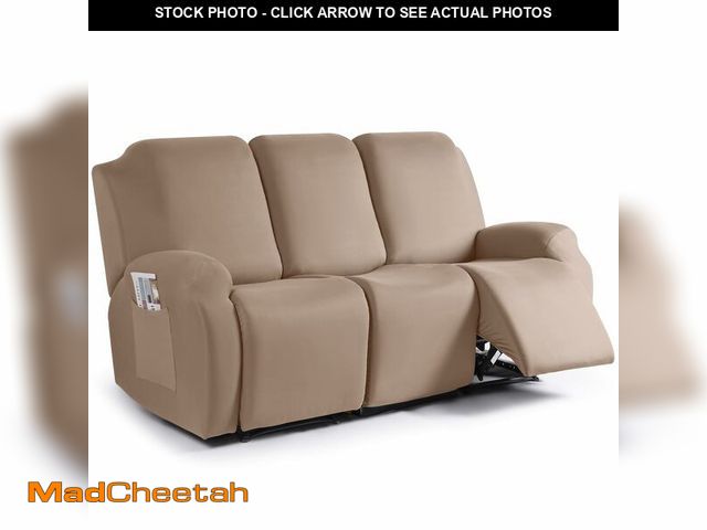 Lot 74-14432503 - TAOCOCO Recliner Sofa Slipcover, 3 Pieces Polyester Fabric Stretch Sofa Covers for 3 Seat Reclining ...