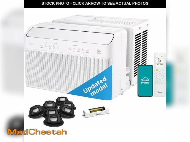 Lot 74-14350253 - Midea 12,000 BTU U Shaped Smart Inverter Window Air Conditioner - Cools 550 Sq Ft, Ultra Quiet with ...