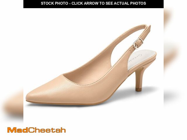 Lot 74-14267768 - Greatonu Womens Nude Formal Classic Slingback Kitten Heels Pumps Court Shoes Size 9 US - USED
