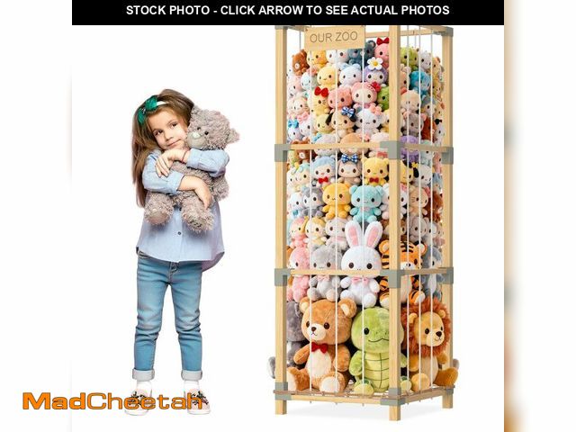 Lot 74-13626555 - Keeswin 200L Stuffed Animal Zoo Storage, 3-Tier Extra Large Stuffed Animal Holder, Solid Bamboo Plus...