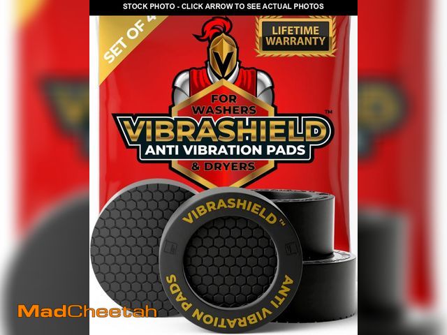 Lot 74-12303322 - Anti Vibration Pads for Washing Machine with HexaGrip - Stops Washer Dryer Moving, Walking - Prevent...
