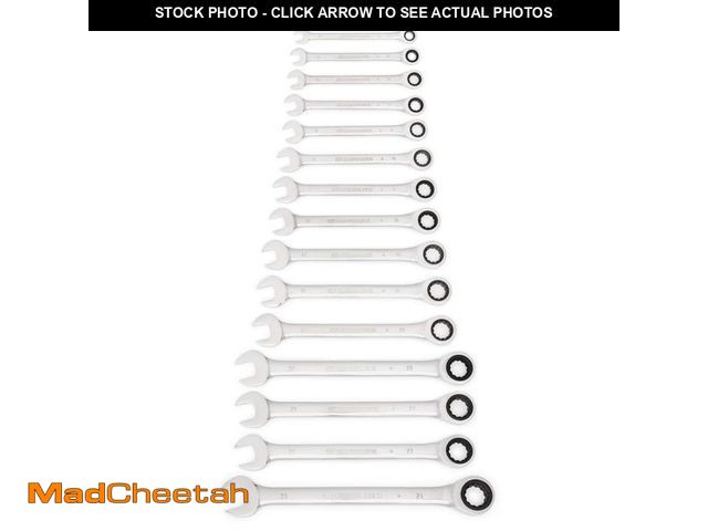 Lot 74-14558894 - GEARWRENCH Metric 72-Tooth Combination Ratcheting Wrench Tool Set (16-Piece) 9416 - UNUSED