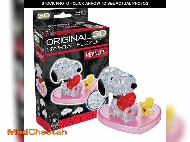 Lot 74-13712682 - BePuzzled | Peanuts Snoopy Heart Original 3D Crystal Puzzle, Ages 12 and Up - UNUSED
