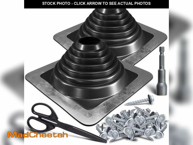 Lot 74-14433461 - VIVIDA #4 Metal Roof Pipe Flashing Boot Kit, Flexible Roof Jack High Temp Silicone Vent Boot for Pip...