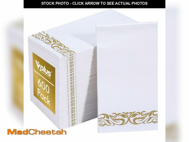 Lot 74-14214962 - Vplus 600 Pack Paper Napkins Guest Towels Disposable Premium Quality 3-ply Dinner Napkins Disposable...
