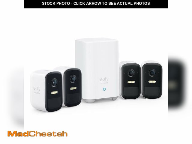 Lot 74-12453149 - eufy Security, eufyCam 2C 4-Cam Kit, Wireless Home Security System with 180-Day Battery Life, HomeKi...