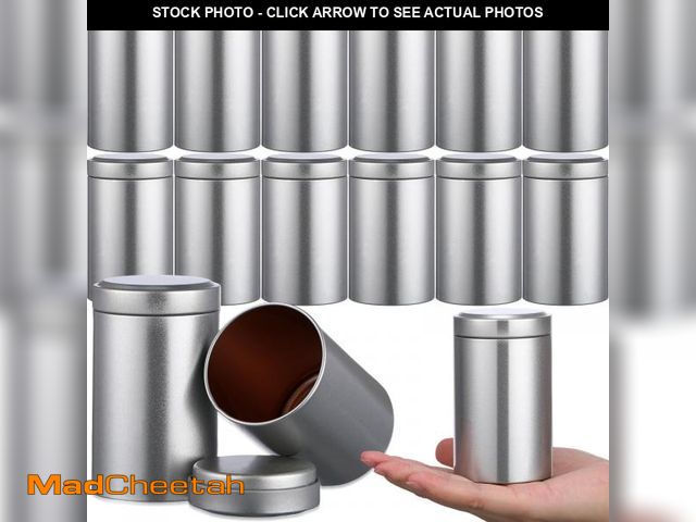 Lot 74-12439290 - meekoo 18 Pcs Tea Tins Canister for Loose Tea 6 oz Airtight Tea Tins Bulk with Lids Metal Tea Jars S...
