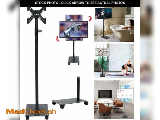 Lot 74-12887303 - Gtouse Mobile TV Floor Stand for 12-43 inch TVs, Height Adjustable Rolling Floor Stand TV Mount with...