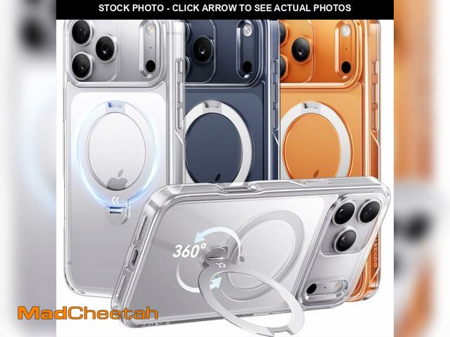Lot 74-13948354 - CASEKOO Clear for iPhone 17 Pro Max Case with 360 Spin Magnetic Stand[Fit for MagSafe][17FT Military...