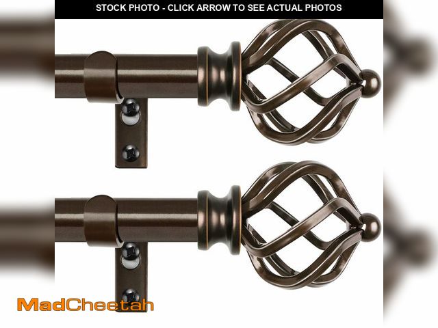 Lot 74-13544703 - KAMANINA 2 Pack Curtain Rods 32 to 58 Inches (2.6-4.8ft), 3/4 Inch Curtain Rods for Windows Splicing...