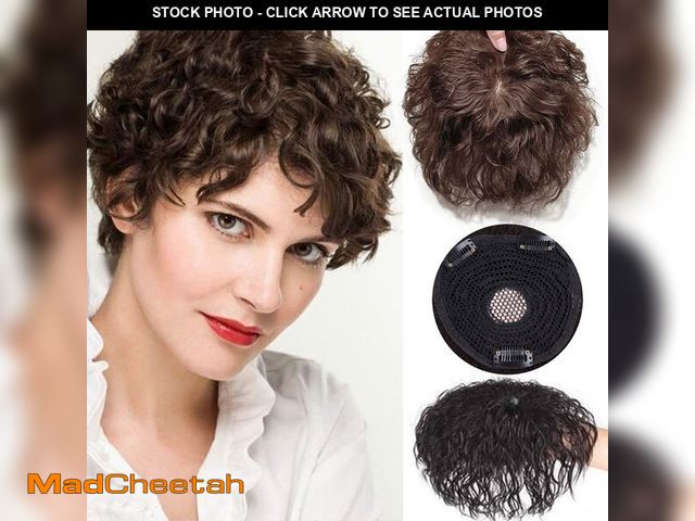 Lot 74-13565970 - AiUree Short Wave Human Hair Toppers 7 Inch Clip in Top Hair Pieces for Women,4.7"x4.7" Silktop Base...