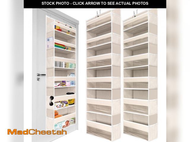 Lot 74-12049767 - HOMELUX THEORY 2 PC Heavy Duty Over the Door Organizer 55x14x6.7, 6 Large Front &amp; 12 Side Pocket...