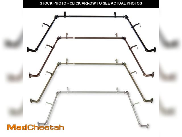 Lot 74-13822525 - EMOH 5/8 inch Blackout Bay Window Curtain Rod 20"-36", 38"-72" - Cocoa - UNUSED