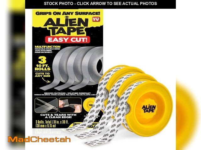 Lot 74-14364335 - As Seen on TV Alien Tape EZ Cut 10 ft. Multi-Functional Double-Sided Adhesive Pre-Cut Grid Lines Cle...