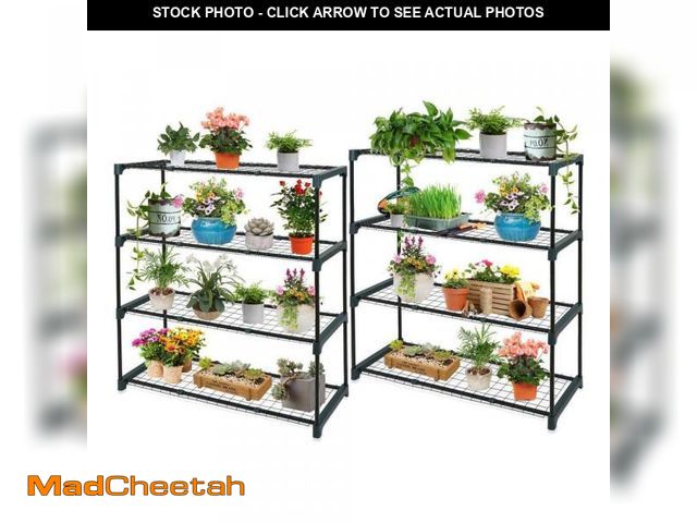 Lot 74-12031977 - 35 in. W x 12 in. D x 42 in. H Greenhouse Shelving Staging Outdoor/Indoor Plant Shelves - UNUSED