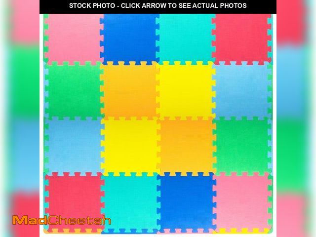 Lot 74-12219829 - ProSource Foam Puzzle Floor Play Mat for Kids and Babies with Solid Colors, 36 or 16 Interlocking Ti...