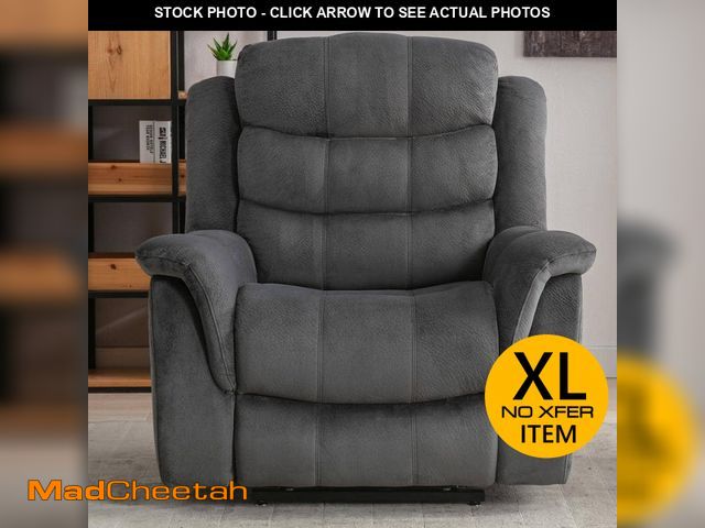 Lot 74-12557786 - Bestier 41 in. W Grey Oversized Microfiber Power Lift Recliner with 8-Point Massage and Heating Assi...