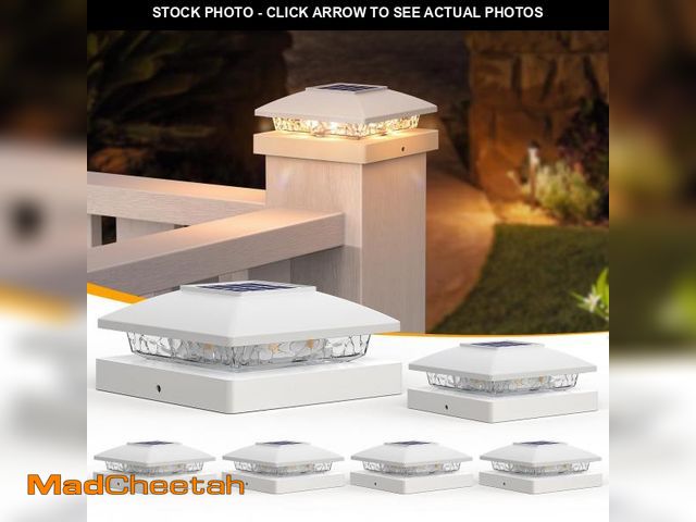 Lot 74-12432801 - APONUO Solar Post Cap Lights for 4x4 Posts, Bright Warm White LED Post Cap Lights Solar Powered, IP6...