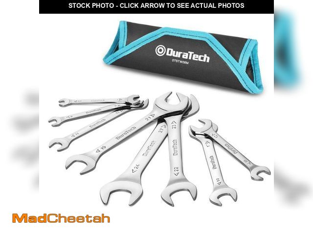 Lot 74-12435379 - DURATECH Super-Thin Open End Wrench Set, Metric, 8-Piece, Including 5.5, 7, 8, 9, 10, 11, 12, 13, 14...