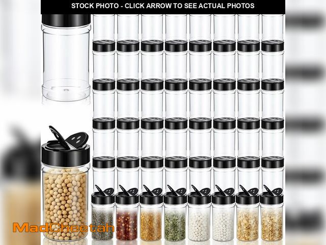 Lot 74-13967262 - xozeooeu 48 Pack 6 Oz Plastic Spice Jars with Shaker Lids, Clear Empty Seasoning Containers, BPA-Fre...