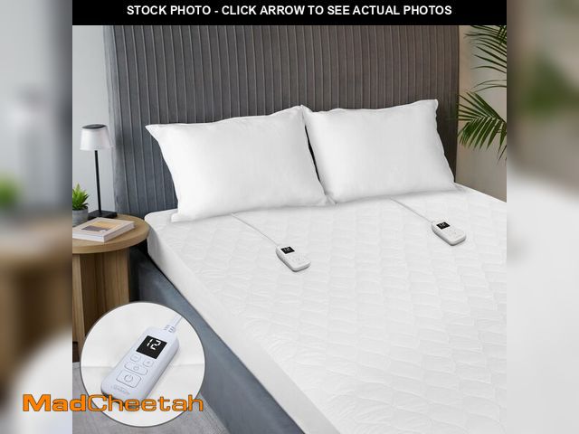 Lot 74-13954733 - Sunbeam Electric Premium Water Resistant Restful Quilted Heated Mattress Pad, 12 Heat Settings, 12-H...