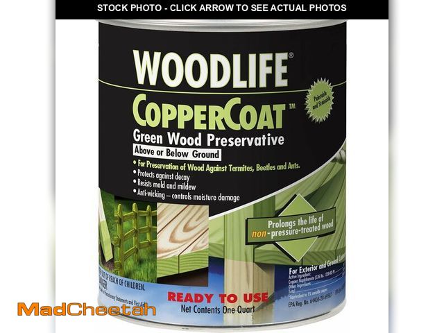Lot 74-14445261 - Wolman 1904A WOODLIFE CopperCoat Green Wood Preservative, Quart - UNUSED