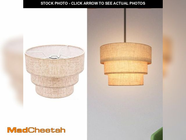 Lot 74-14266647 - EDISLIVE 3-tier Drum Linen Lamp Shade for Pendant Lamp Floor Lamp Chandelier Replacement Shade Clip ...