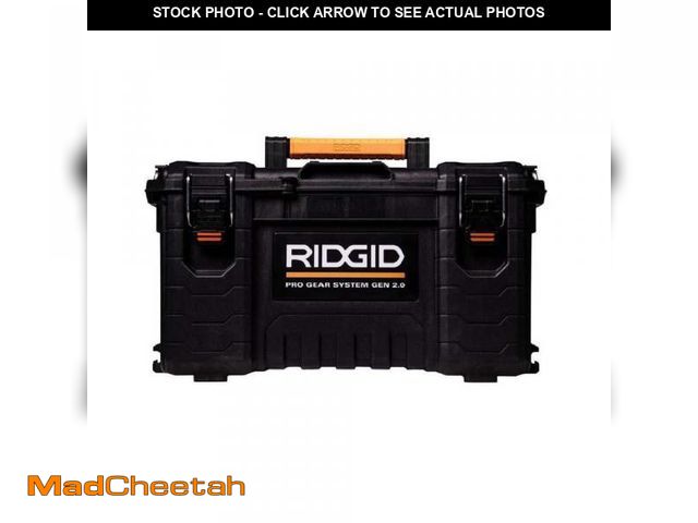 Lot 74-12530332 - RIDGID Pro Gear System Gen 2.0 Stackable Durable 22 in. Modular Tool Box Storage With Heavy Duty Lat...