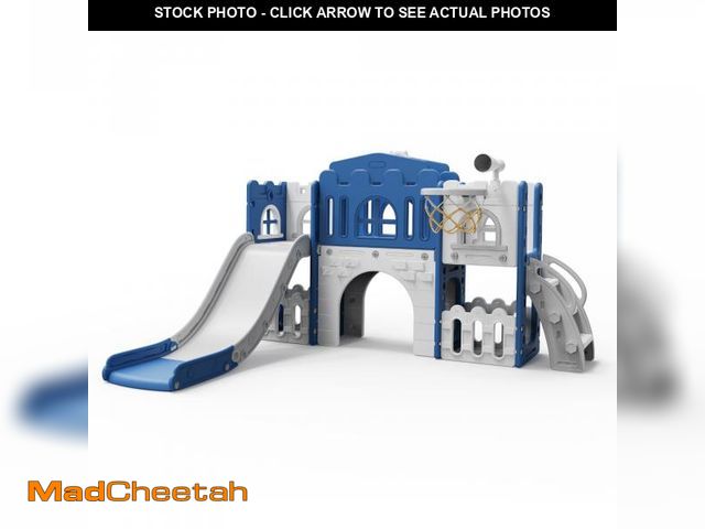 Lot 74-12158981 - WFUN 9 in 1 Toddler Slide PlaySet for Kids Indoor/outdoor for Toddlers Age 1+  Blue &amp; Gray - USE...