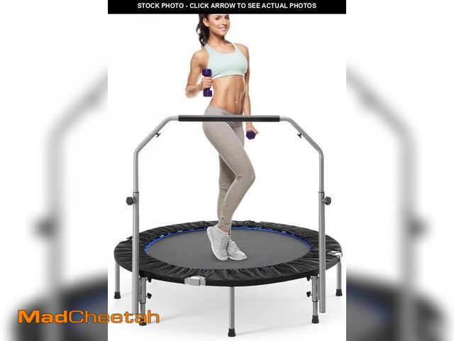 Lot 74-12096522 - Sweetcrispy 40" in/48 in Mini Fitness Trampoline - 330LBS Foldable Exercise Rebounder with Adjustabl...