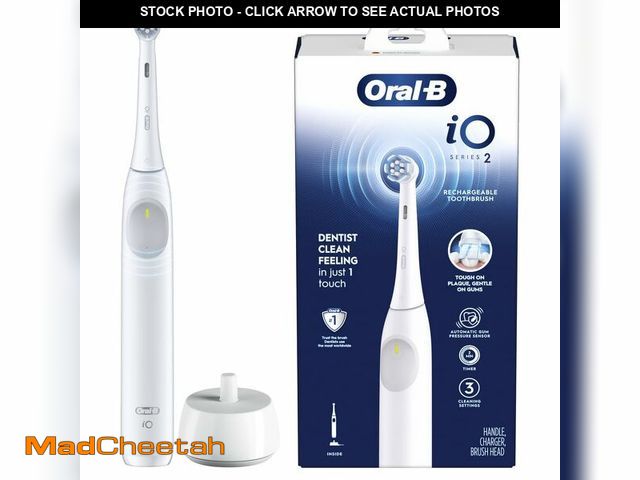Lot 74-12704392 - Oral-B iO Series 2 Rechargeable Electric Powered Toothbrush, Pure White with 1 Gentle Care Brush Hea...