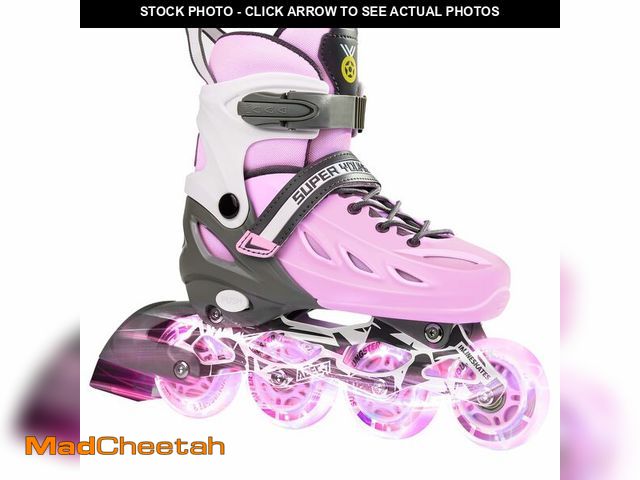 Lot 74-14053248 - SUPER YOUNGSTER Adjustable Inline Skates for Boys Girls Ages 4-12 with Light Up Wheels, Roller Skate...