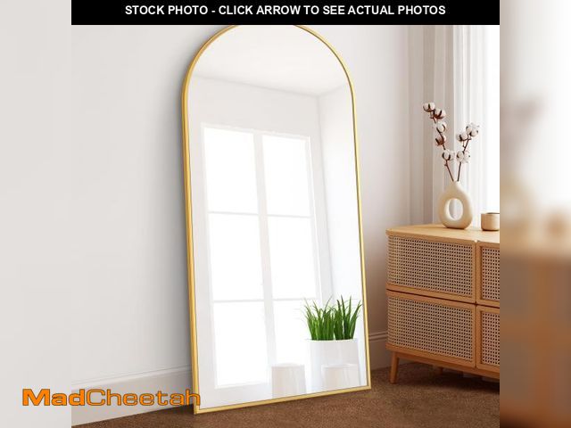 Lot 74-12172209 - Dolonm Arched Full Length Mirror with Stand, 71"x32" Aluminum Alloy Body Mirror, Shatter-Proof Glass...