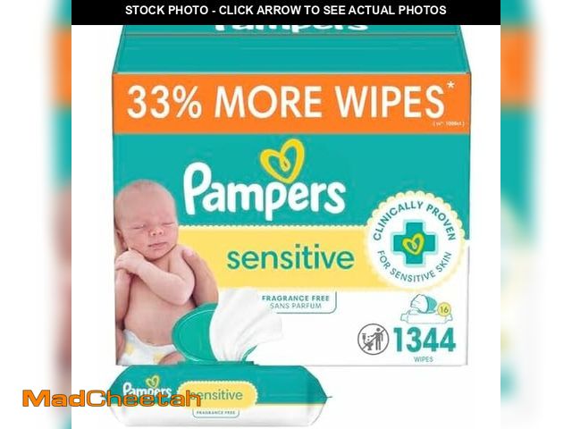 Lot 74-12544290 - Baby Wipes, Sensitive, Water Based Wipe, Clinically Proven, Hypoallergenic, and Unscented for Babies...