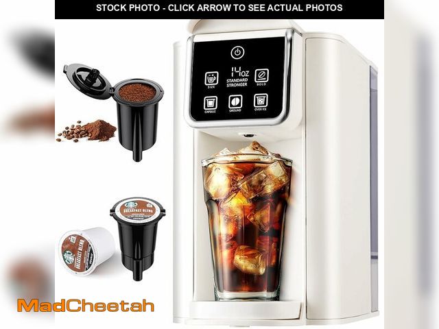 Lot 74-12974064 - KIDISLE Hot &amp; Iced Coffee Maker with Bold Setting, Single Serve Coffee Maker for K Cup and Groun...