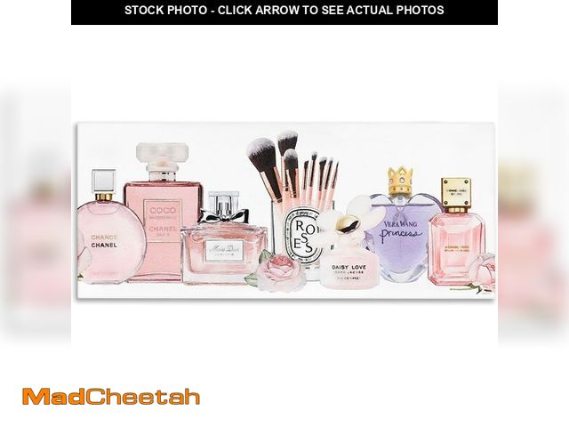 Lot 74-12664677 - Stupell Industries Fashion Fragrance Glam Accessories, Designed By Amanda Greenwood, 40 x 17, Canvas...