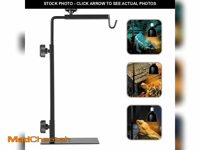 Lot 74-14480247 - Reptile Heat Lamp Stand, Adjustable 16"- 31" H, Sturdy Metal Light Holder - USED
