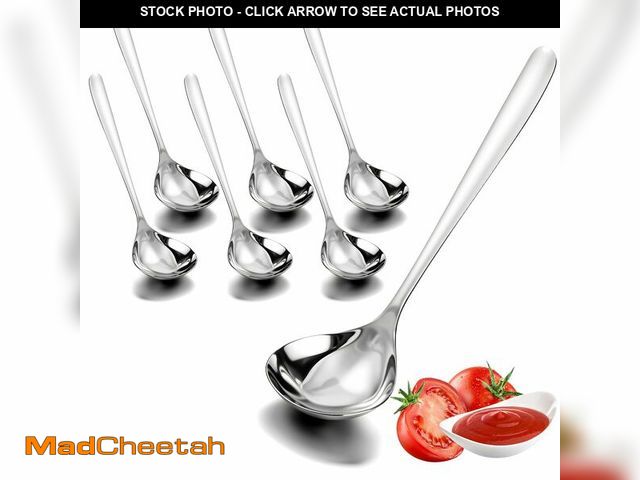Lot 74-14144007 - 6 Pcs Small Sauce Ladle, 8.2 Inch Stainless Steel Small Serving Ladle Gravy Soup Spoon Ladles (Silve...