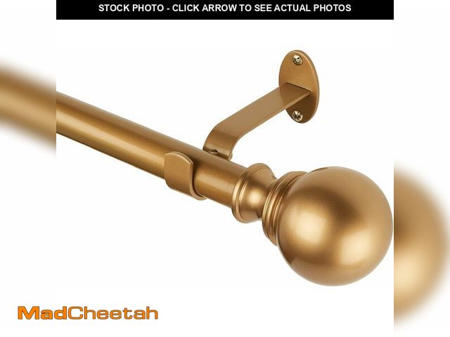 Lot 74-12365947 - Elrene Home Fashions Cordelia Adjustable Single Curtain Rod with Globe Ball Finials, 1 Inch Diameter...