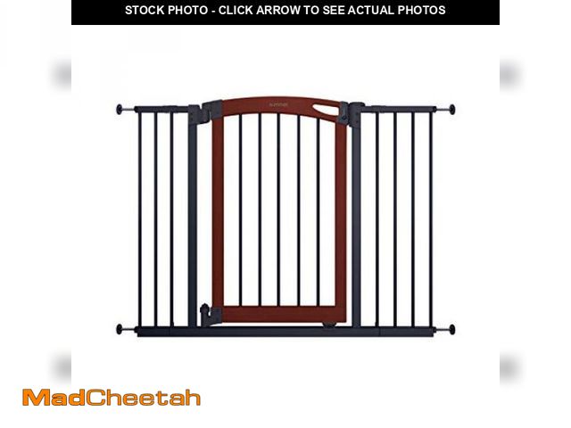 Lot 74-12096513 - Summer Infant Essex Craft Safety Baby Gate,Solid Wood Cherry Stain Arched Doorway,Charcoal Gray Meta...