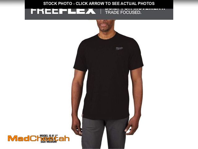 Lot 74-12465278 - Milwaukee Men's Large Black Cotton/Polyester Short-Sleeve Hybrid Work T-Shirt - UNUSED