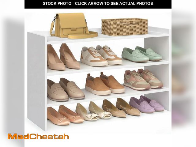 Lot 74-13844898 - VASAGLE Shoe Rack for Closet, Stackable Shoe Organizer Shelf for Entryway, 3 Tiers, 11.7 x 32.3 x 21...