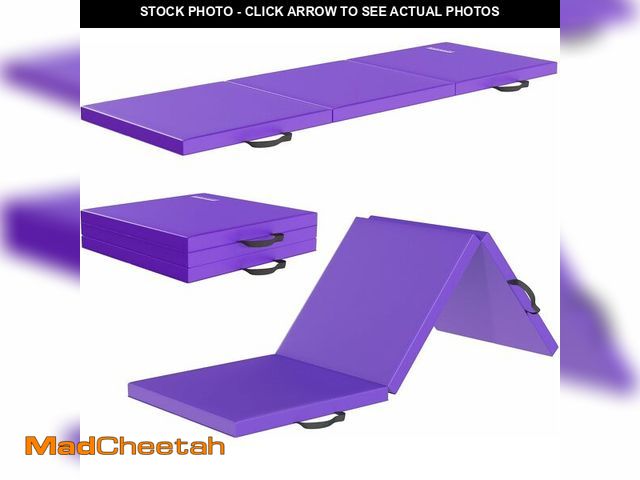 Lot 74-12170706 - Folding Exercise Gymnastics Mat, 2'x6'x2" Gym Workout Mat with Carrying Handles 3-Fold High-Density ...