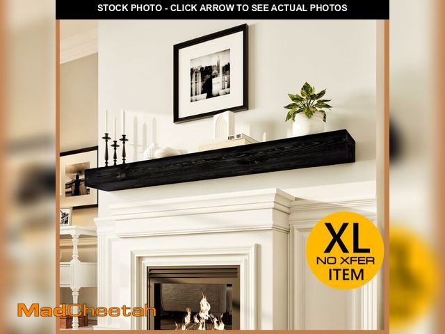 Lot 74-12897454 - Avana Rustic Fireplace Mantle Shelf 72 Inches for Home Decor - Handcrafted Wood Wall Shelf - Decorat...