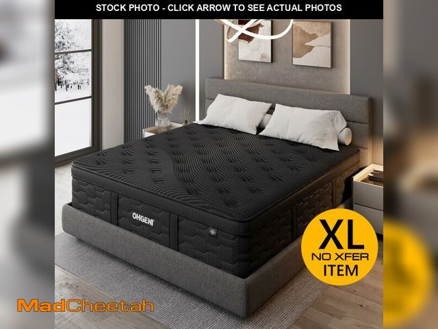 Lot 74-12823421 - OhGeni 14 Inch Cooling Queen Size Mattress, Hybrid Gel-infused Memory Foam Bed Mattresses in a Box, ...