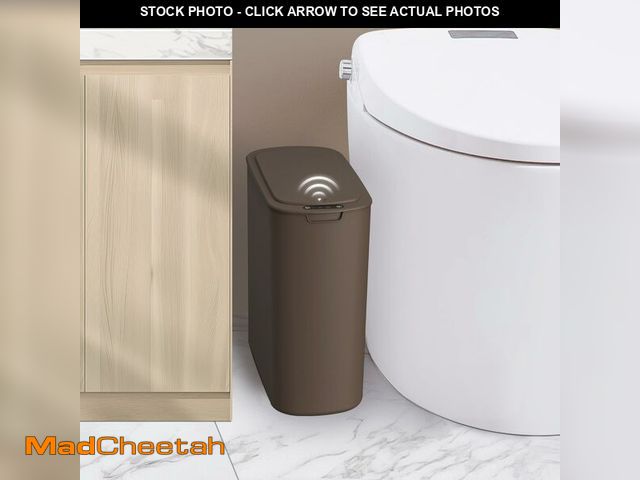 Lot 74-12970584 - Cesun Automatic Motion Sensor Bathroom Trash Can with Lid, 2.6 Gallon Touchless Trash Bin, Smart Pla...