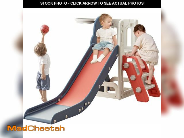 Lot 74-12829271 - Toddler Slide,Kids Climber Slide with Storage Space and Non-Slip Steps,Indoor Outdoor Playset with B...