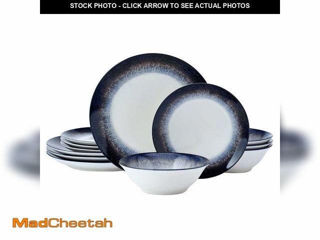 Lot 74-12857793 - Pfaltzgraff Preston 12 Piece Dinnerware Set, Gray - UNUSED